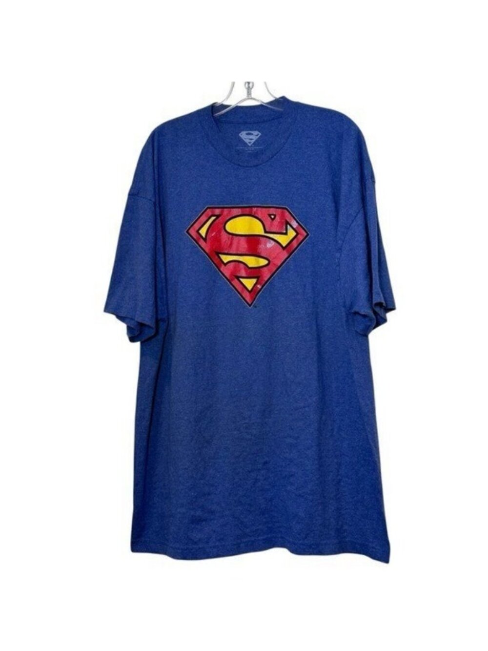DC Comics Superman Mens 3XL Logo Graphic TShirt Tee Short Sleeve Blue Clark Kent